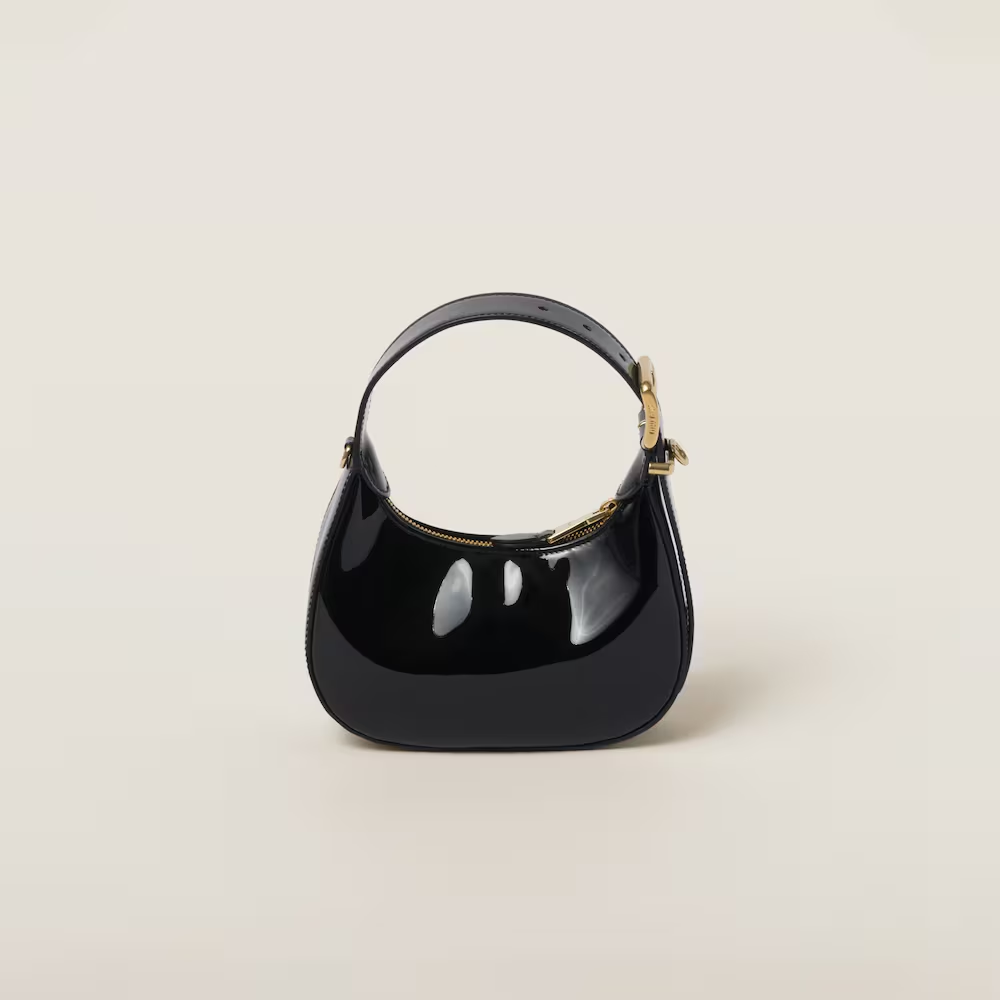 Patent leather hobo bag